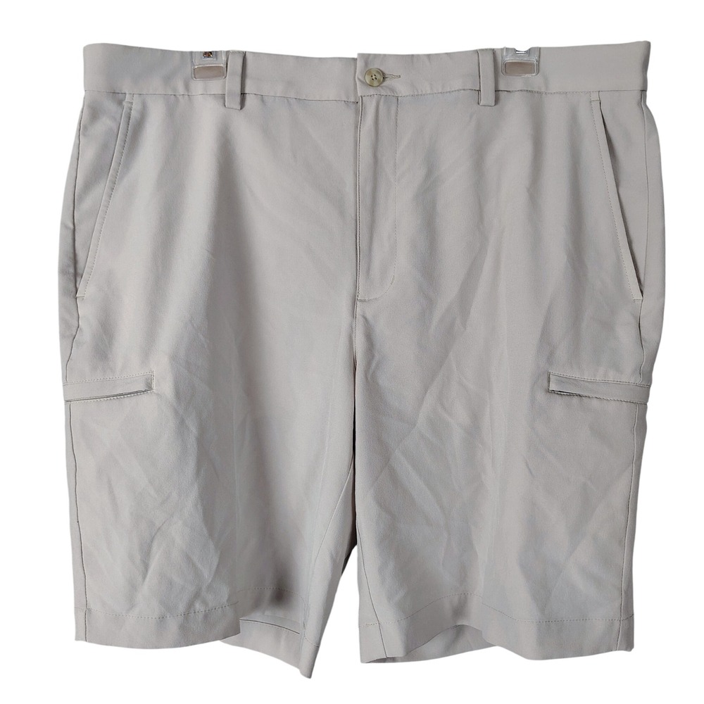 Pro Tour Mens Golf Shorts Size 38 Stone Beige Performance Stretch Flat Front 9in
